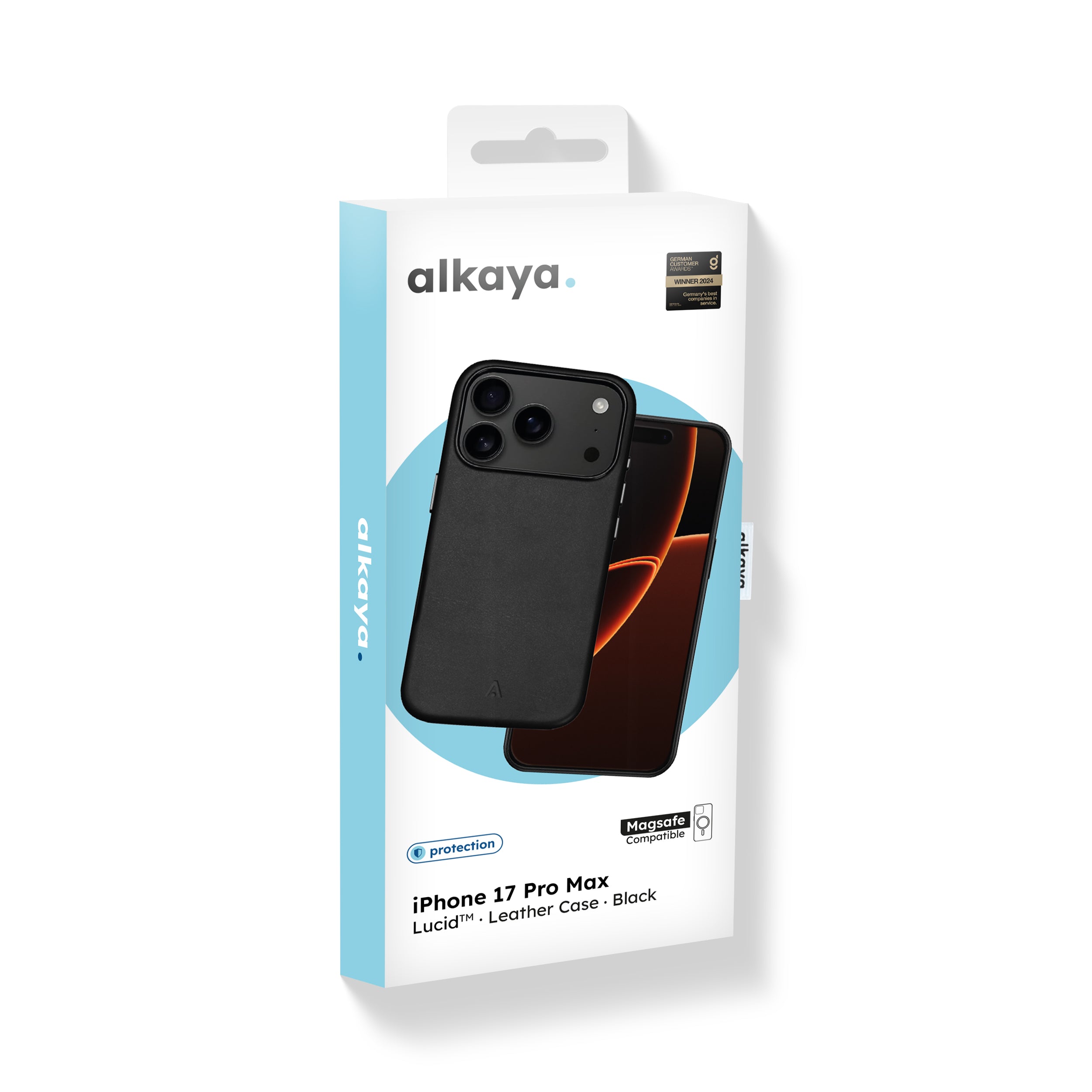 alkaya. | LUCID™ PU-Leder Case kompatibel mit MagSafe, Schwarz iPhone 17 Pro Max