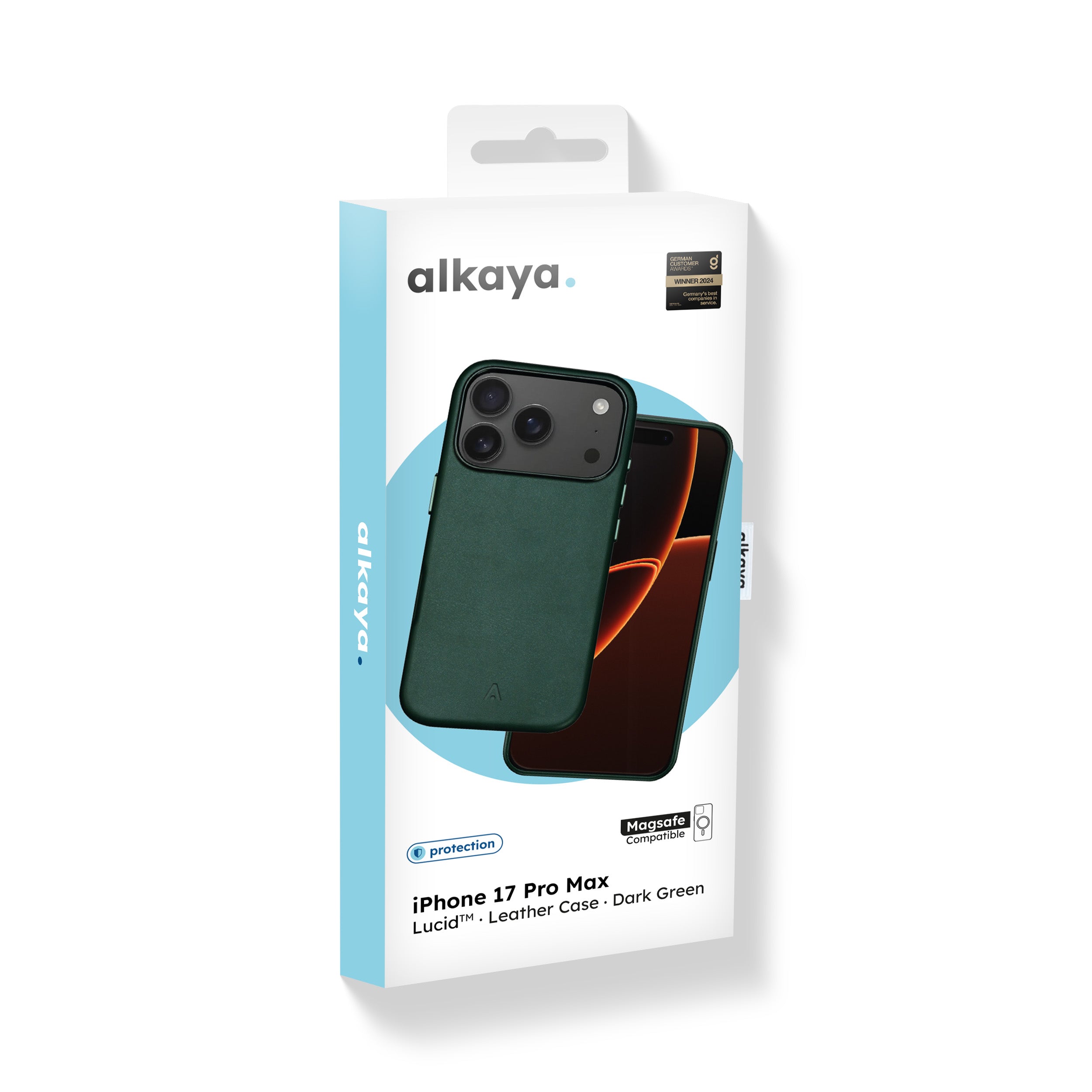 alkaya. | LUCID™ PU-Leder Case kompatibel mit MagSafe, Dunkelgrün iPhone 17 Pro Max