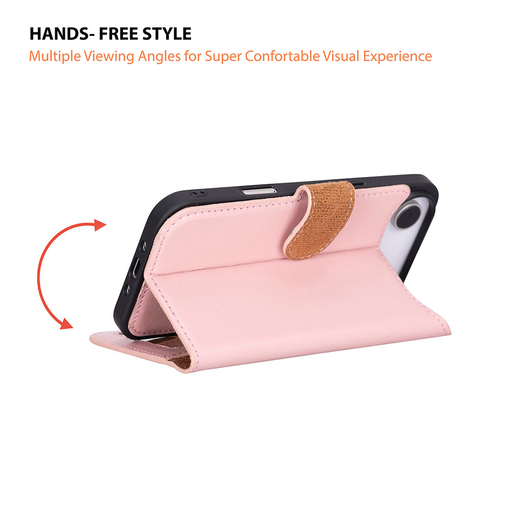 iPhone 17 Air Magicportemonnaie Echtleder Geldbörsenhülle (Rot, Schwarz, Tan, Rosa, Grau, Blau, Braun,)
