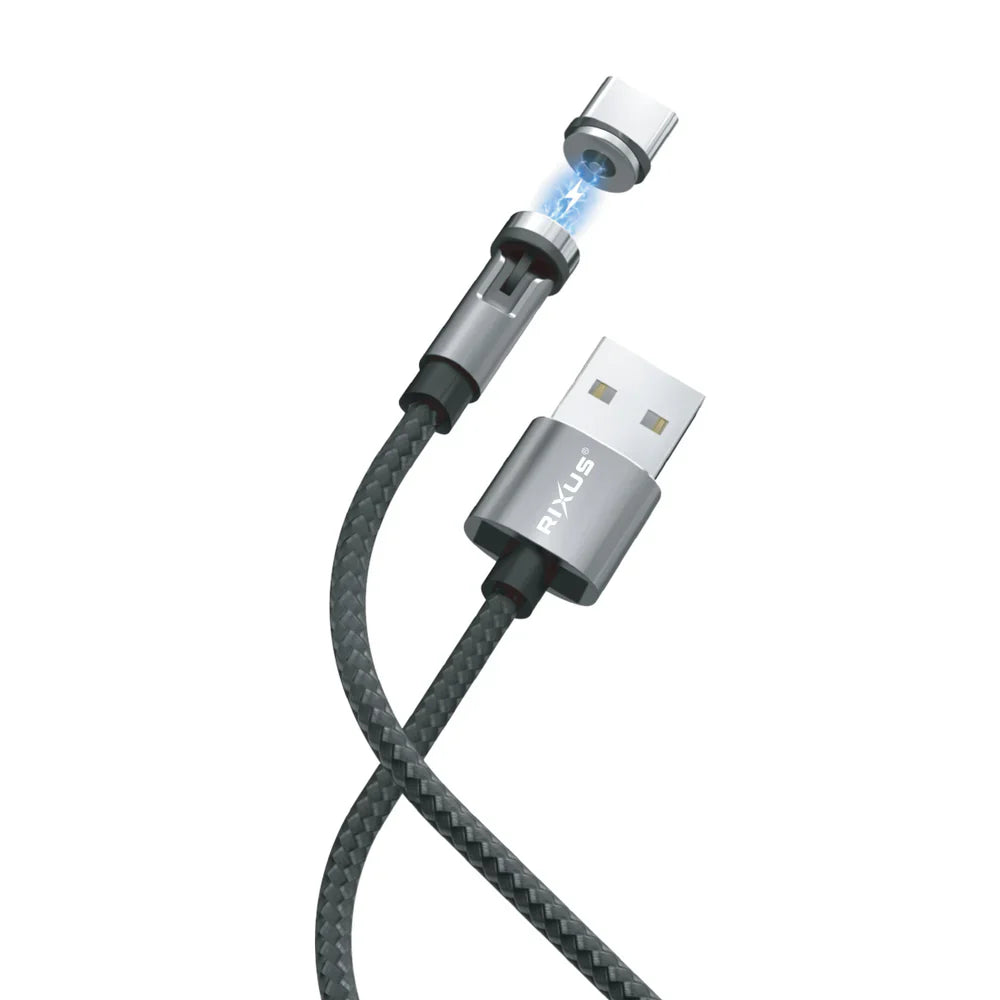 Rixus RXU48 Magnetisches 3-in-1 Ladekabel – Schwarz (100 cm)