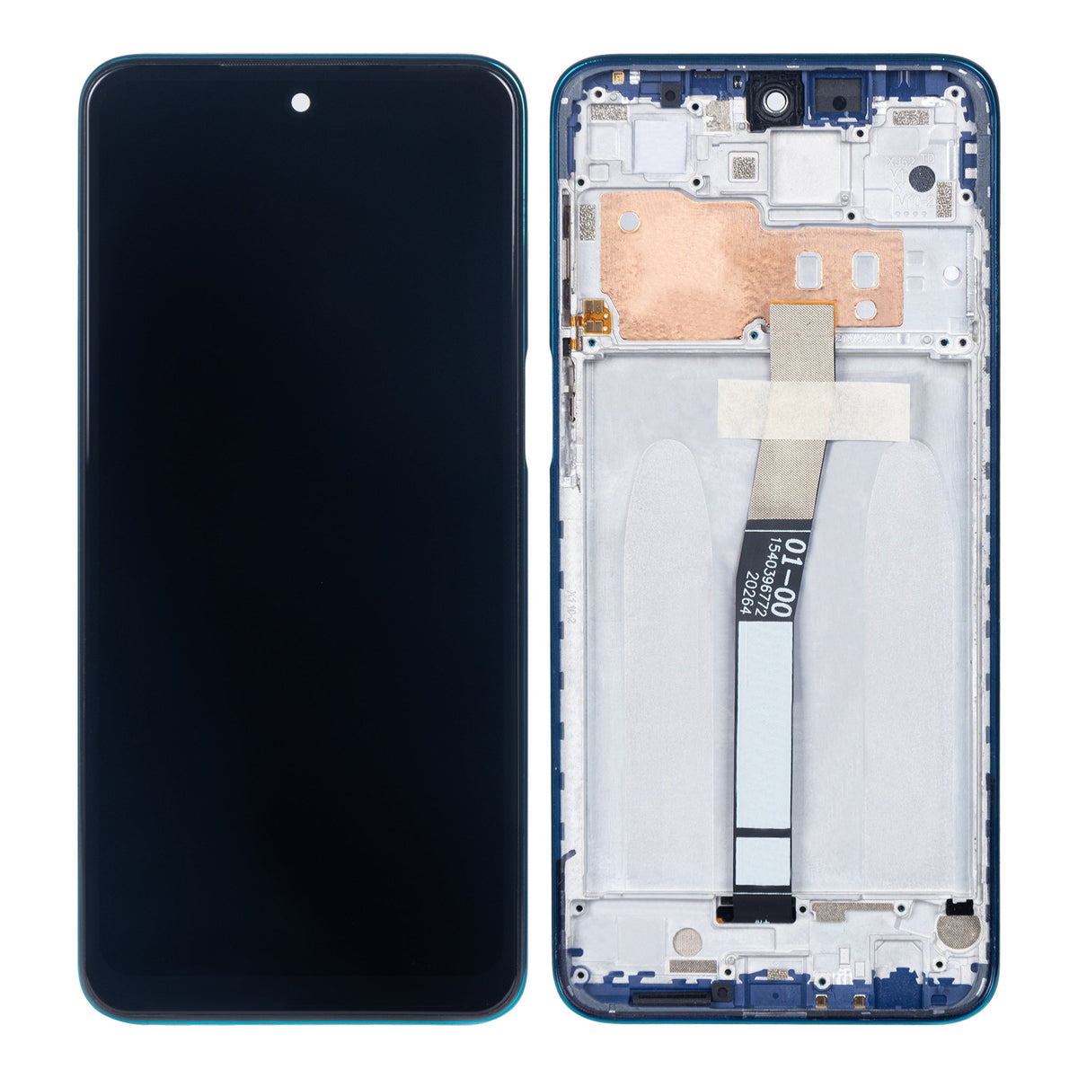 Xiaomi Redmi Note 10 Lite Display und Digitizer mit Rahmen Aurora Blue OEM