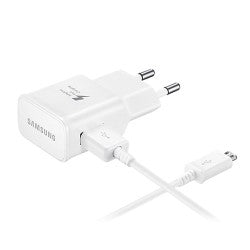 Ladegerät Samsung + Original Datenkabel 1670mAh Weiss MicroUSB