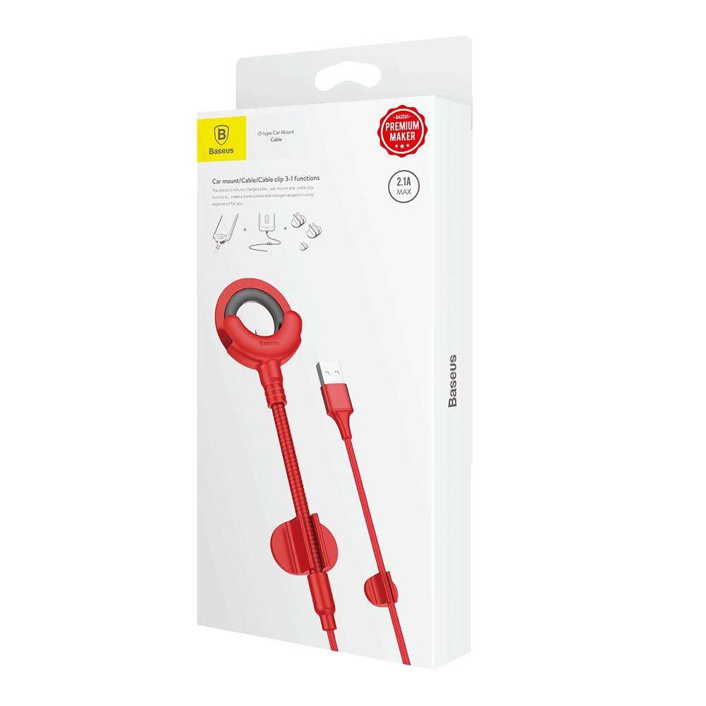 Baseus USB Lightning Autokabel Rot