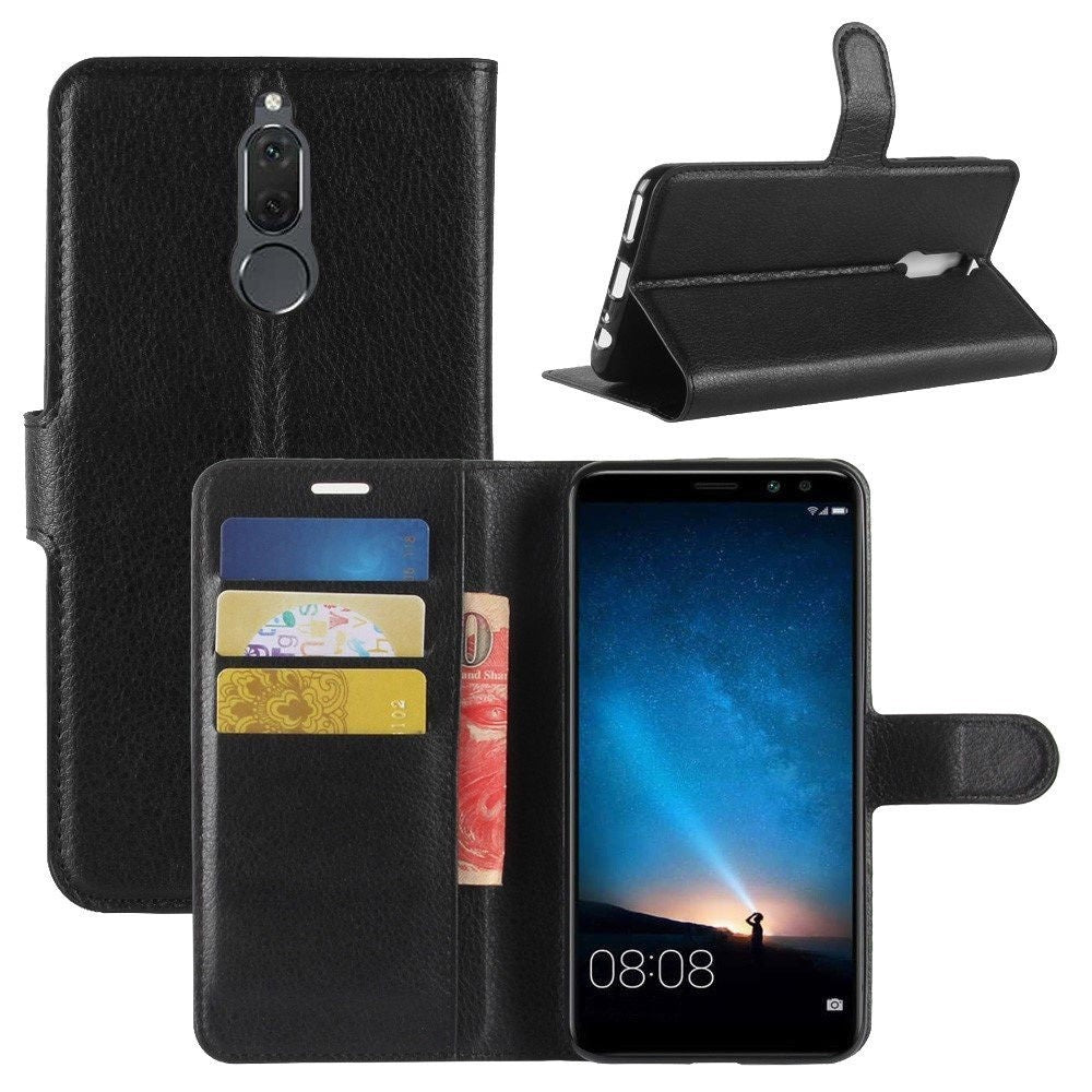 Mate 10 Lite Schwarz Book Leder Tasche