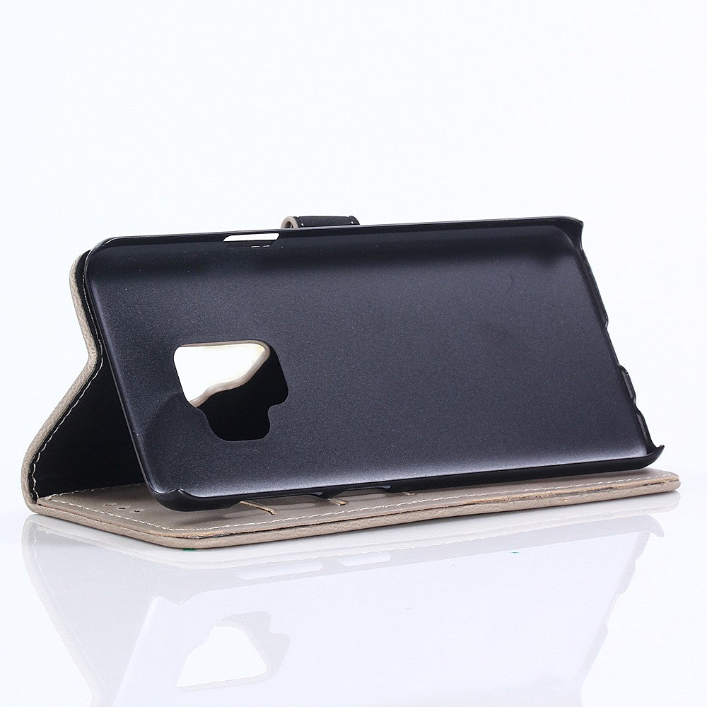 Leder Book case Etui Galaxy S9 Beige