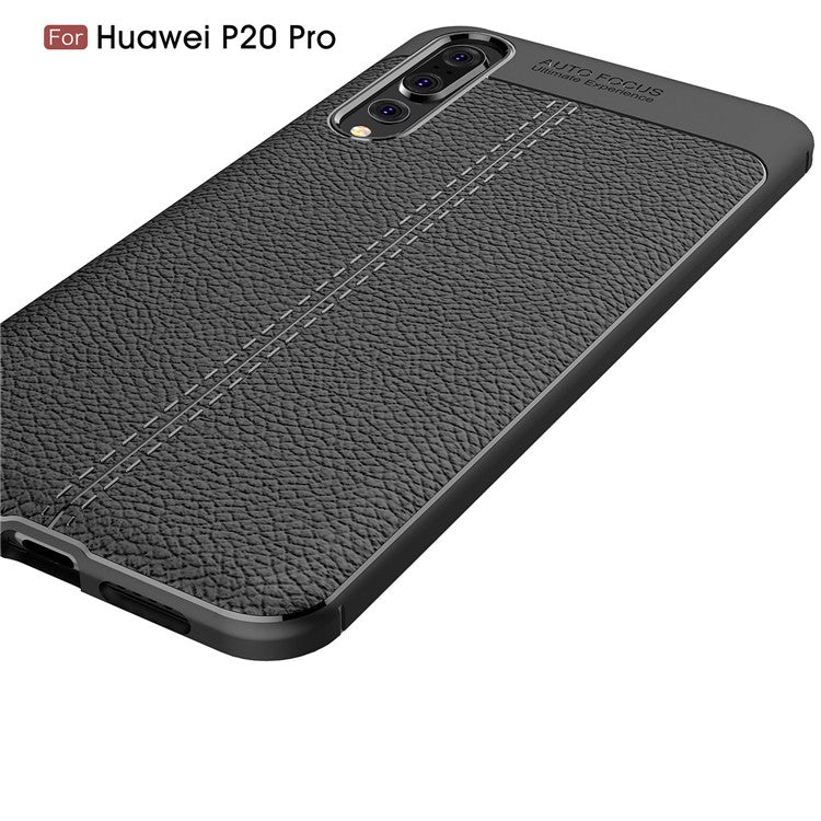 Huawei P20 Pro Luxushülle Leder Backcover Schwarz