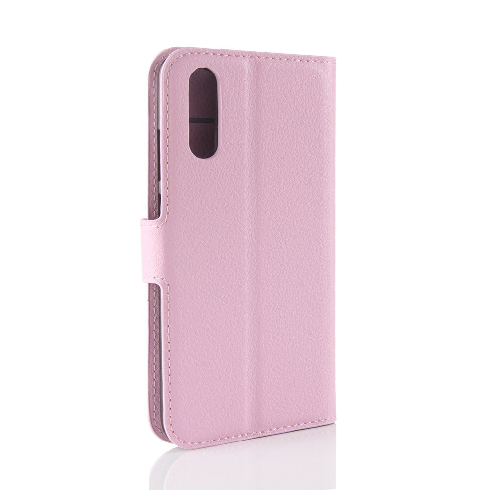 Leder Book Case Etui Huawei P20 Pink
