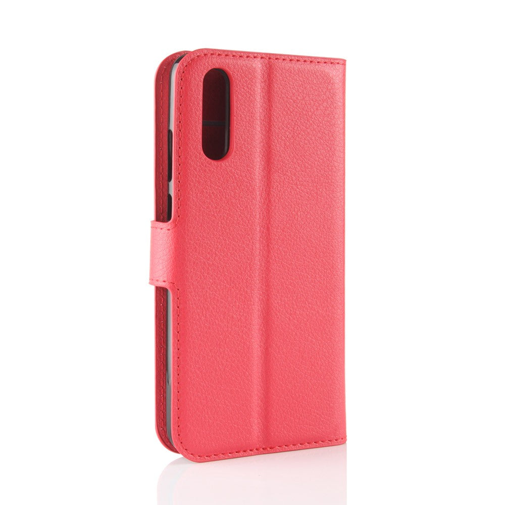 Leder Book Case Etui Huawei P20 Rot