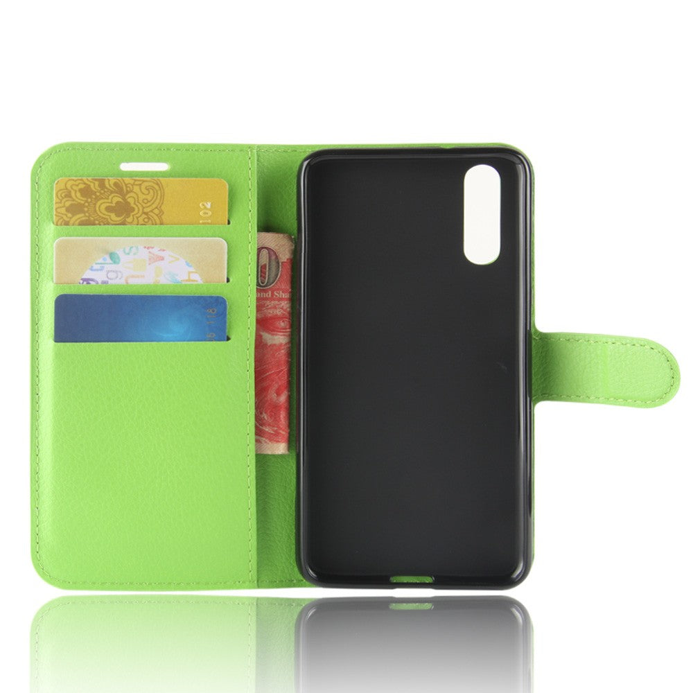 Leder Book Case Etui Huawei P20 Grün