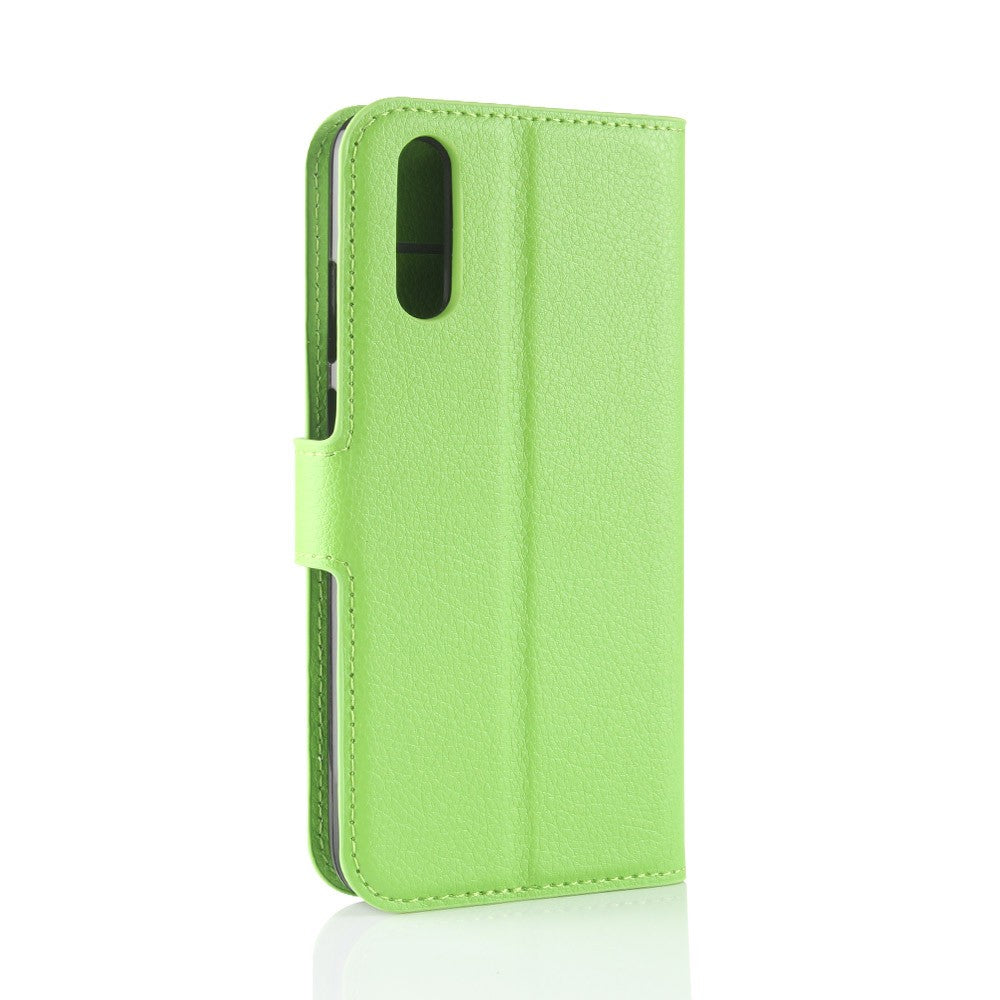 Leder Book Case Etui Huawei P20 Grün