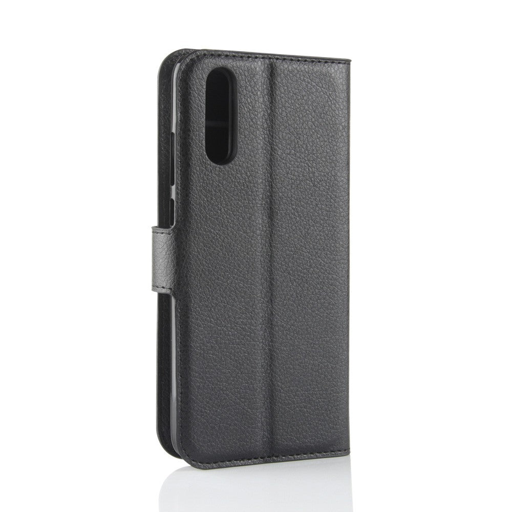 Leder Book Case Etui Huawei P20 Schwarz