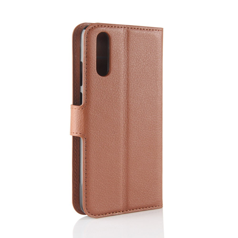 Leder Book Case Etui Huawei P20 Pro Braun