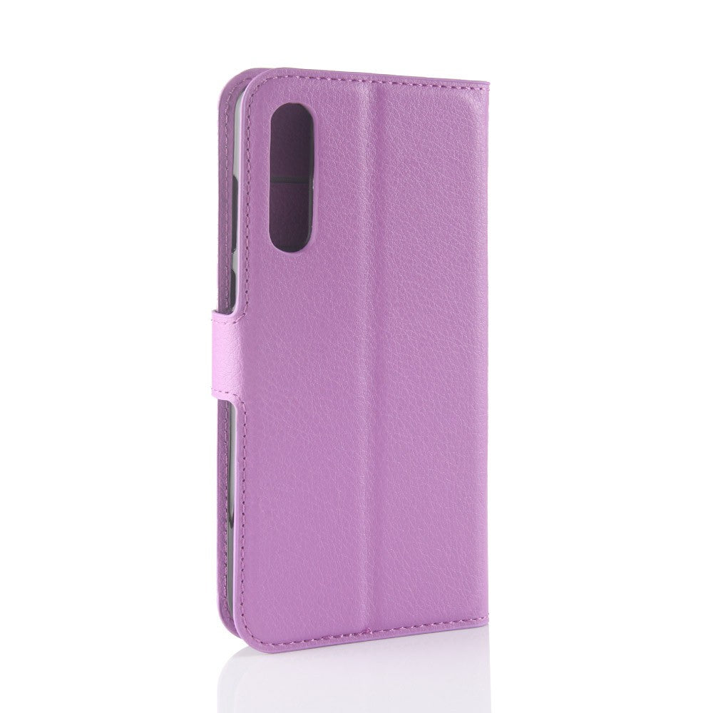 Leder Book Case Etui Huawei P20 Pro Lila
