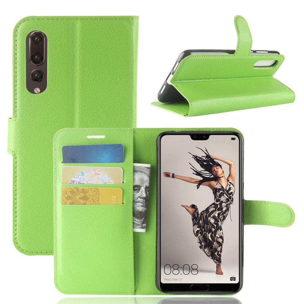 Leder Book Case Etui Huawei P20 Pro Grün