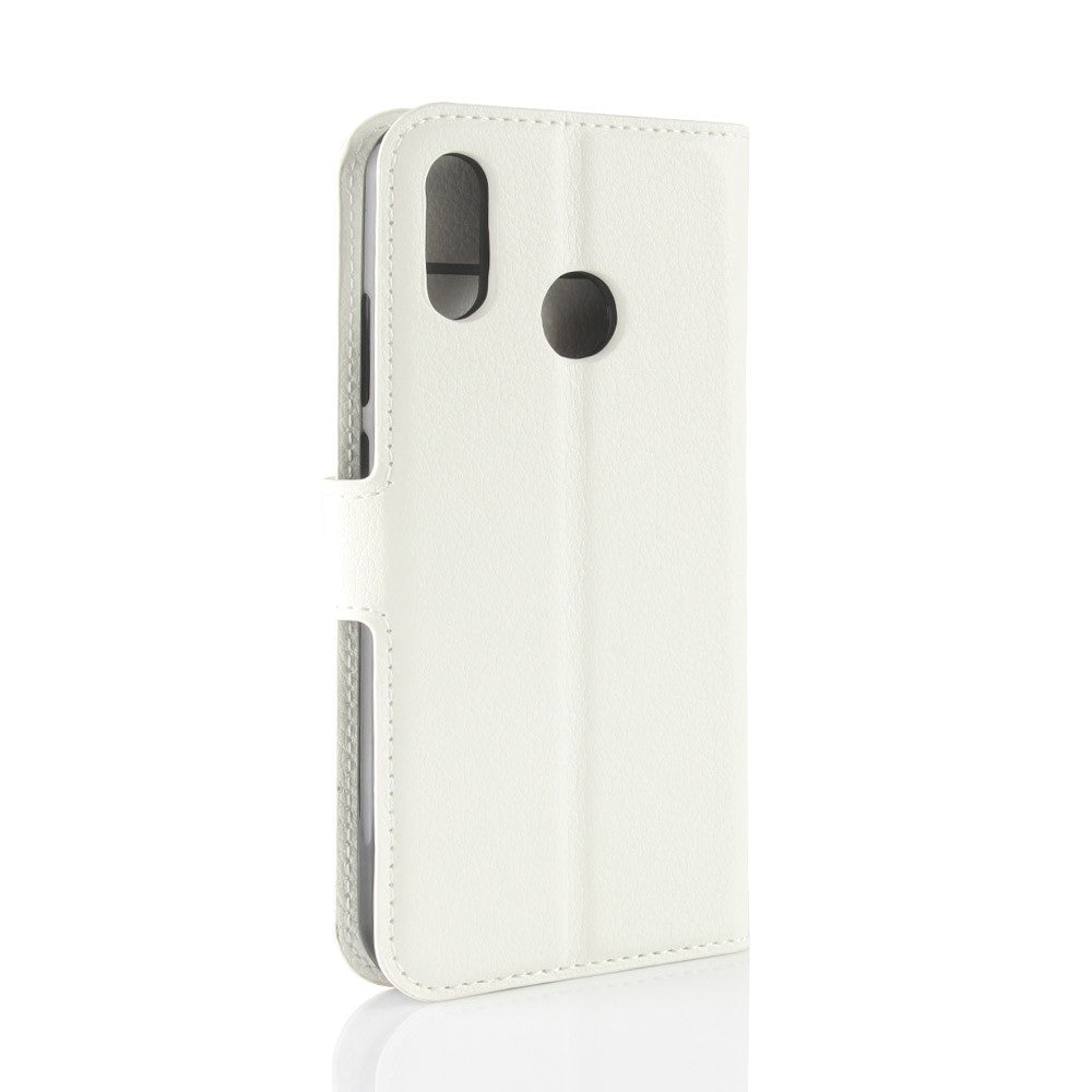 Leder Book Case Etui Huawei P20 Lite Weiss
