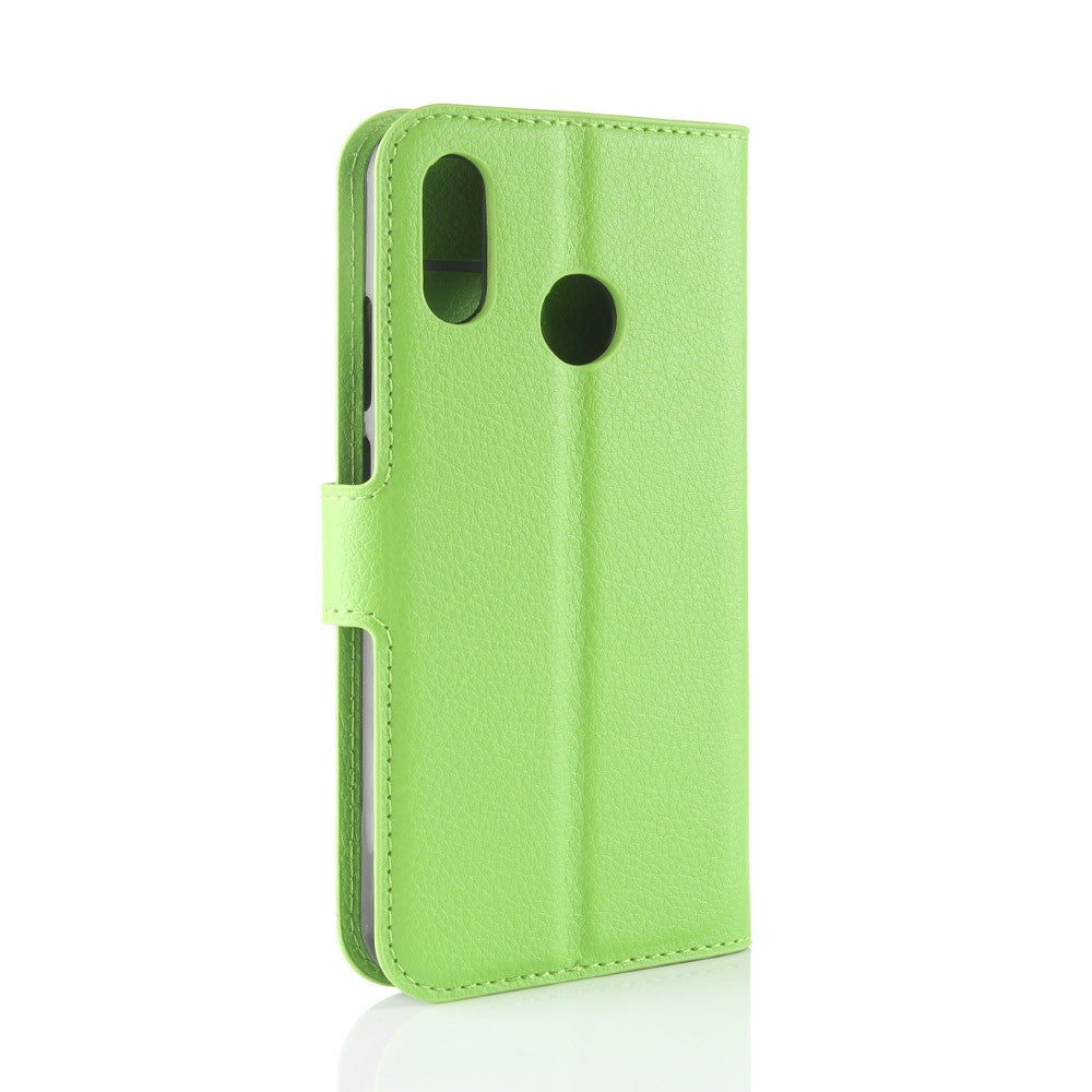 Leder Book Case Etui Huawei P20 Lite Grün