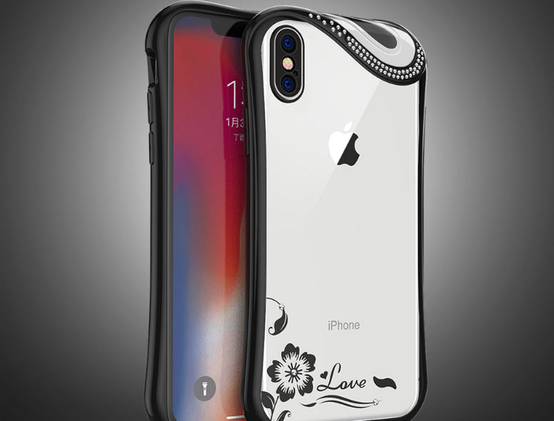 Bling Glitzer Silikon Hülle iphone X Schwarz