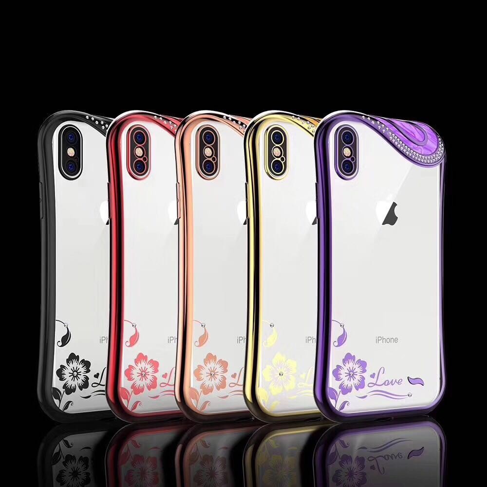 Bling Glitzer Silikon Hülle iphone X Rot