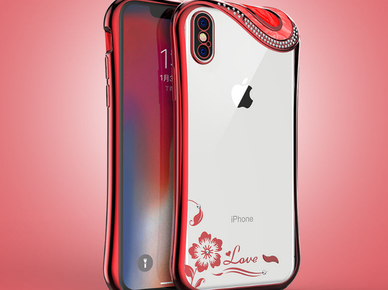 Bling Glitzer Silikon Hülle iphone X Rot