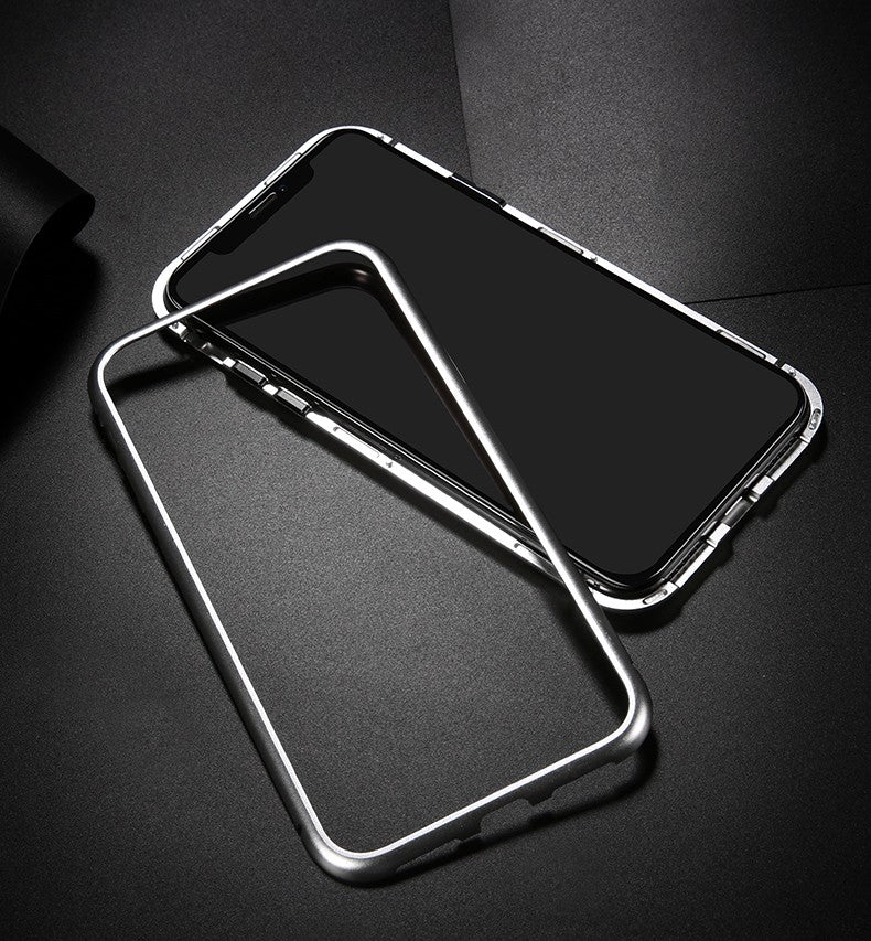 Magnet Cover Hülle iPhone X Weiss + Panzer