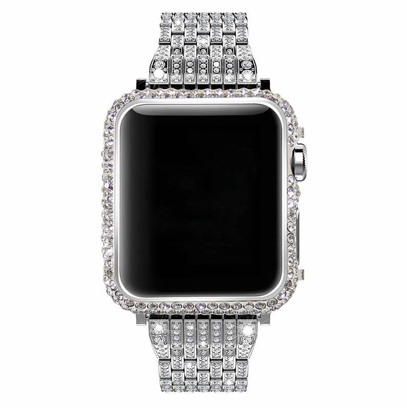Bling Diamant Edelstahl Uhrenarmband für Apple Watch 3 2 1 42mm
