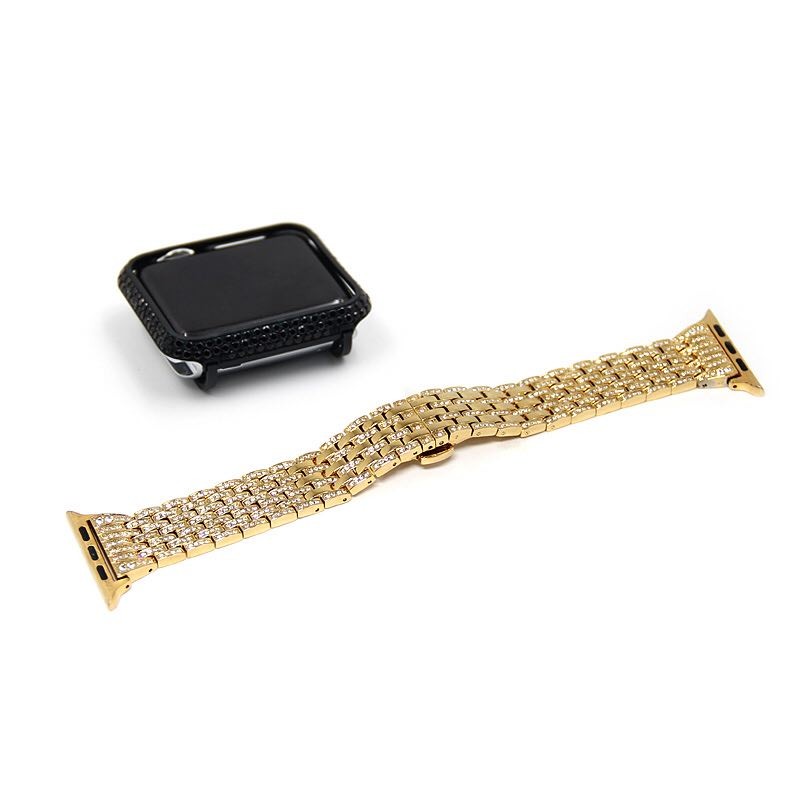 Bling Diamant Edelstahl Uhrenarmband für Apple Watch 3 2 1 38mm