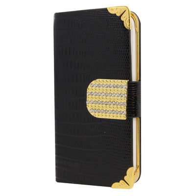Bling Bling Book Case Schwarz iPhone 5 / 5S / SE