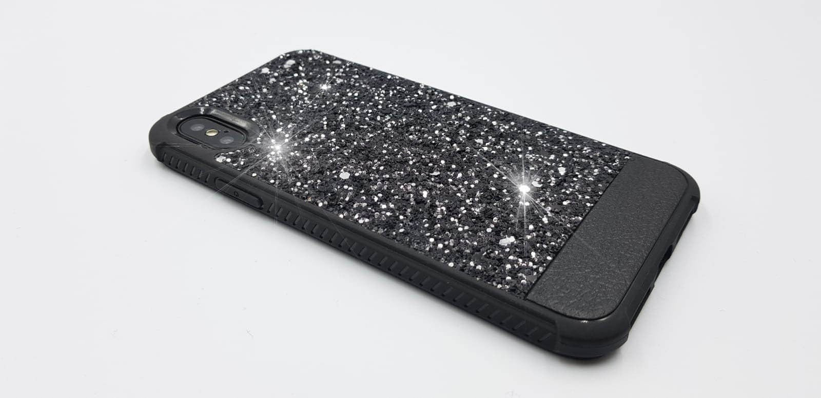 Bling Cover Case Hülle iPhone X Schwarz