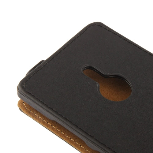 Schwarz Flip Leder Etui Tasche Nokia Lumia 925
