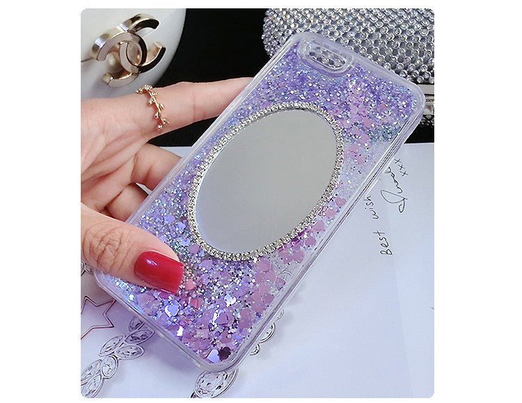 Bling Cover Spiegel Case Hülle iPhone 7 & 8 Lila