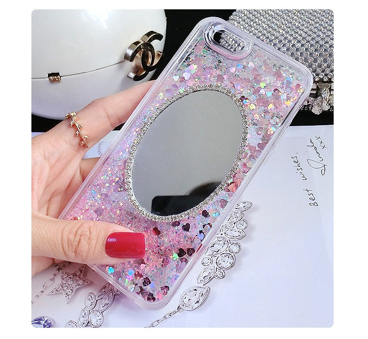 Bling Cover Spiegel Case Hülle iPhone 7 & 8 Pink