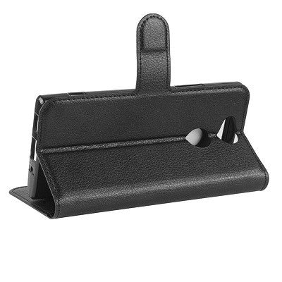 Leder Book Case Etui Xperia XA2 Schwarz