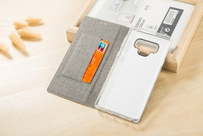 Galaxy Note 9 Book Case Wallet Tasche Grau