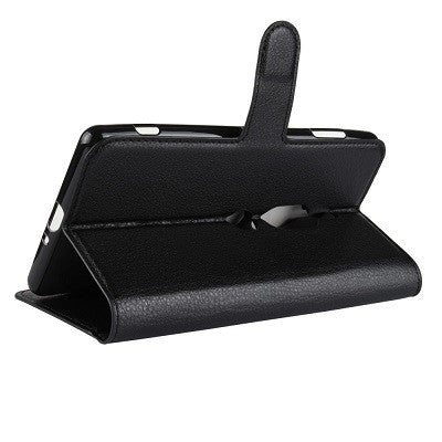 Leder Book Case Etui Xperia XZ2 Compact Schwarz