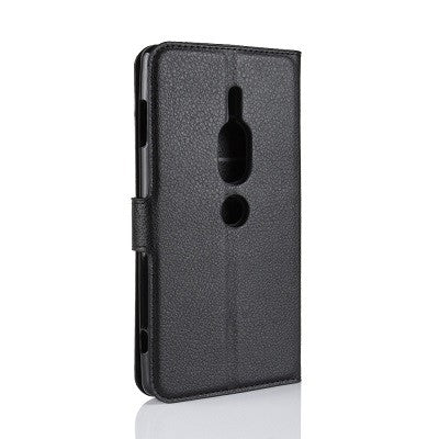 Leder Book Case Etui Xperia XZ2 Compact Schwarz