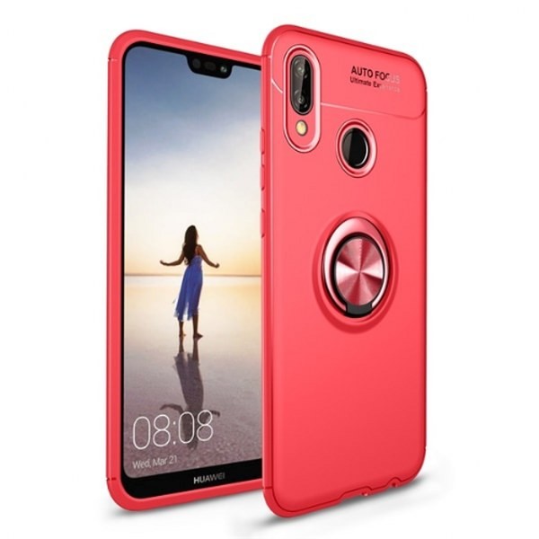 Huawei Mate 20 Pro Silikon Case mit Auto Halter Rot