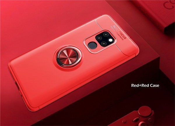 Huawei Mate 20 Pro Silikon Case mit Auto Halter Rot