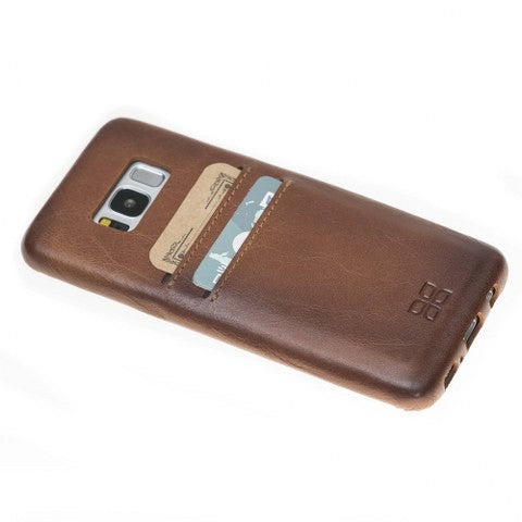 Samsung Galaxy S8 Bouletta Echt Leder Ultra Cover CC Braun