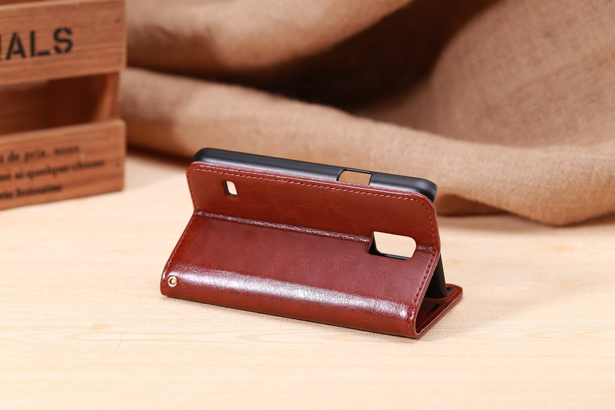 Leder Kreditkarte Etui Galaxy S5 Mini Braun