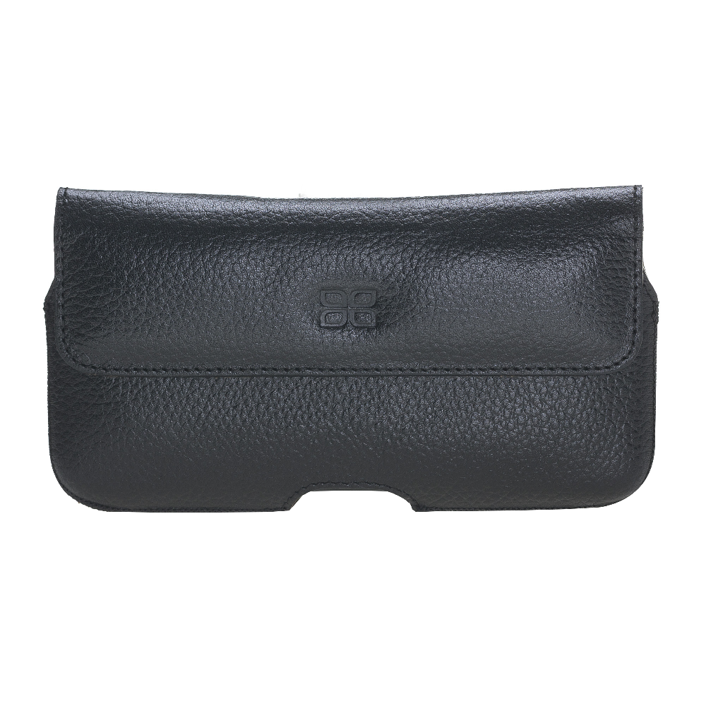 Aslant Lederschutzhülle für iPhone XS Max Rustikal Schwarz