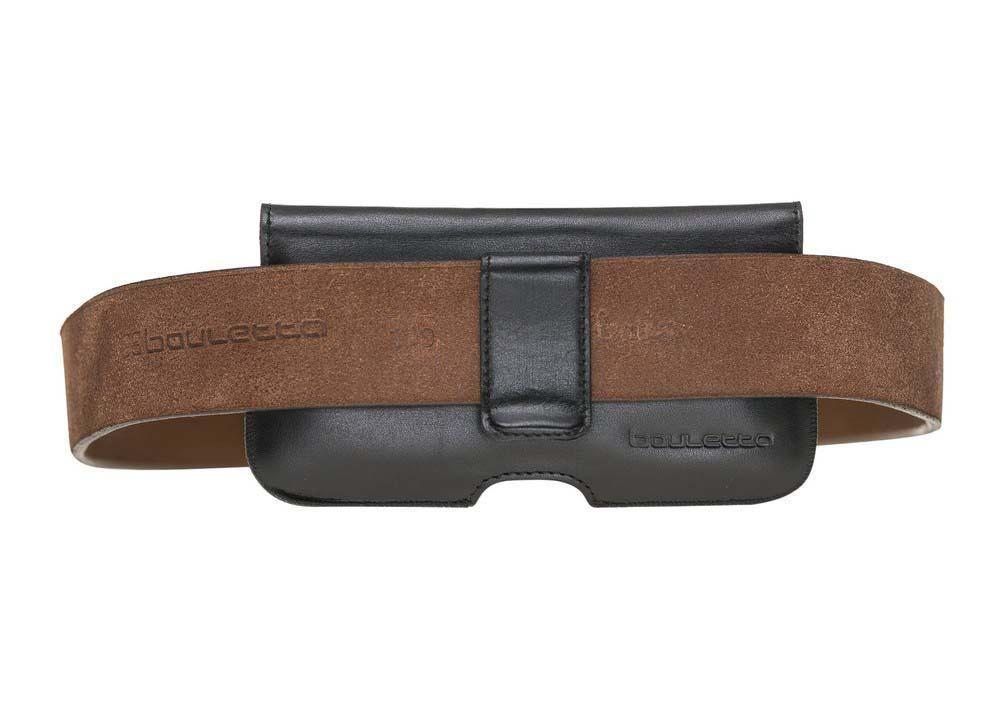 Aslant Lederschutzhülle für iPhone XS Max Rustikal Schwarz