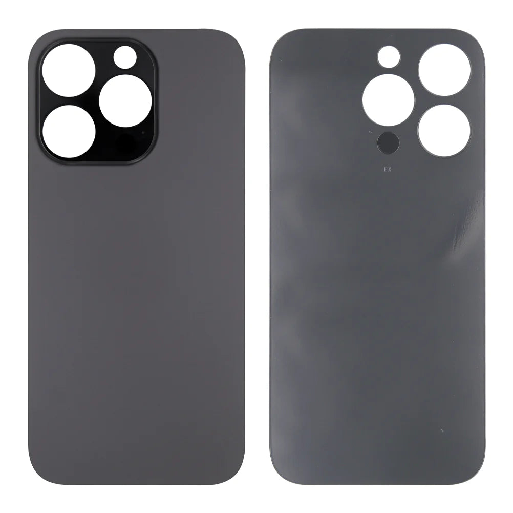 iPhone 14 Pro Max Extra Glas Rückglas mit vergrössertem Kamerarahmen – Schwarz, Silber, Gold, Lila