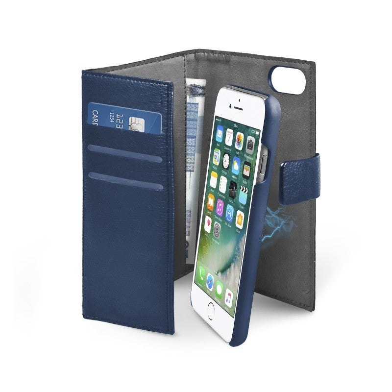 SBS ABNEHMBARER BOOK CASE TRIO FÜR IPHONE 8 / 7 / 6S / 6 BLAU