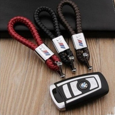 BMW M Power Schlüsselanhänger Leder Schwarz (Auf Wunsch mit Gravur)