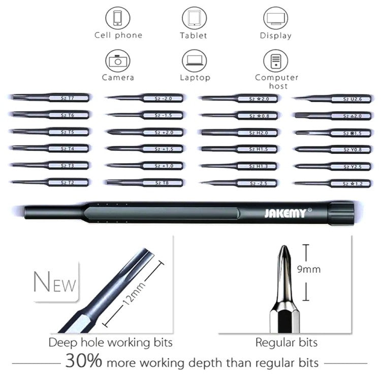 24- teiliges Profi Universal Magnetisch Werkzeug Set Grau JAKEMY JM-8168
