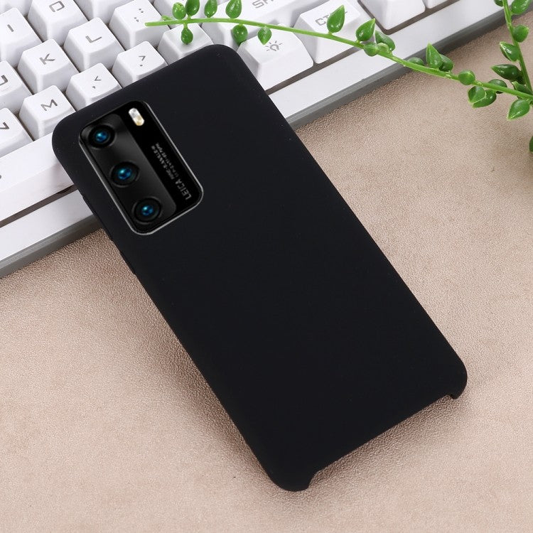 Huawei P40 Pro Liquid Schutzhülle Silikon Tasche Schutz Case Schwarz