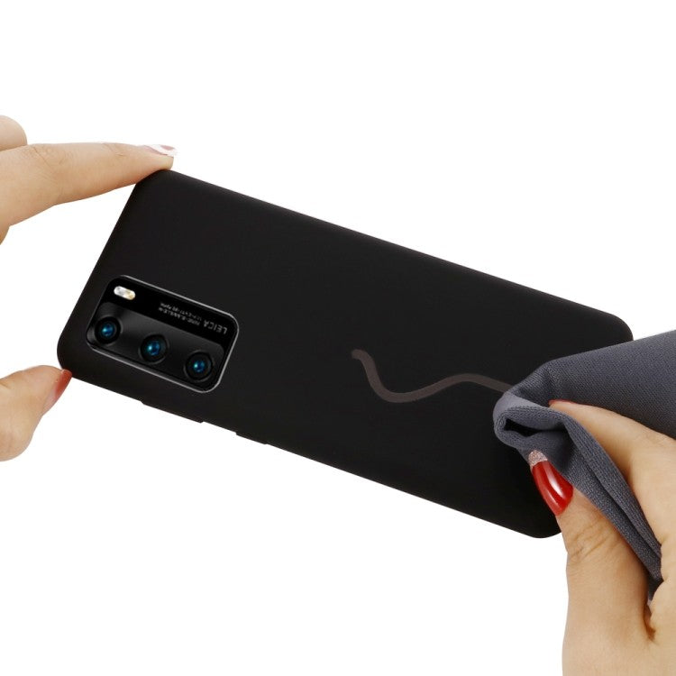Huawei P40 Pro Liquid Schutzhülle Silikon Tasche Schutz Case Schwarz