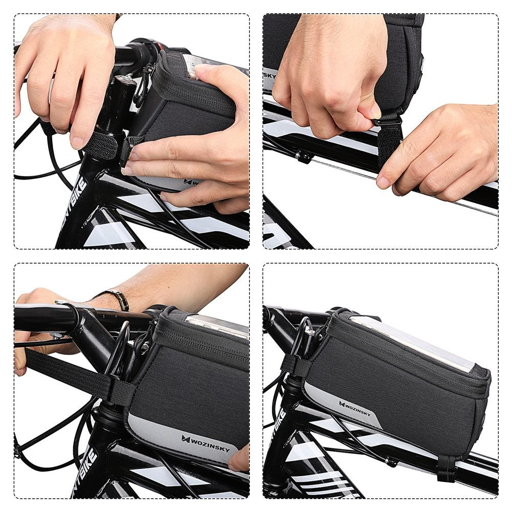 Fahrradtasche Rahmentasche Handyhalterung für Smartphone max 6,5 Zoll 1L schwarz