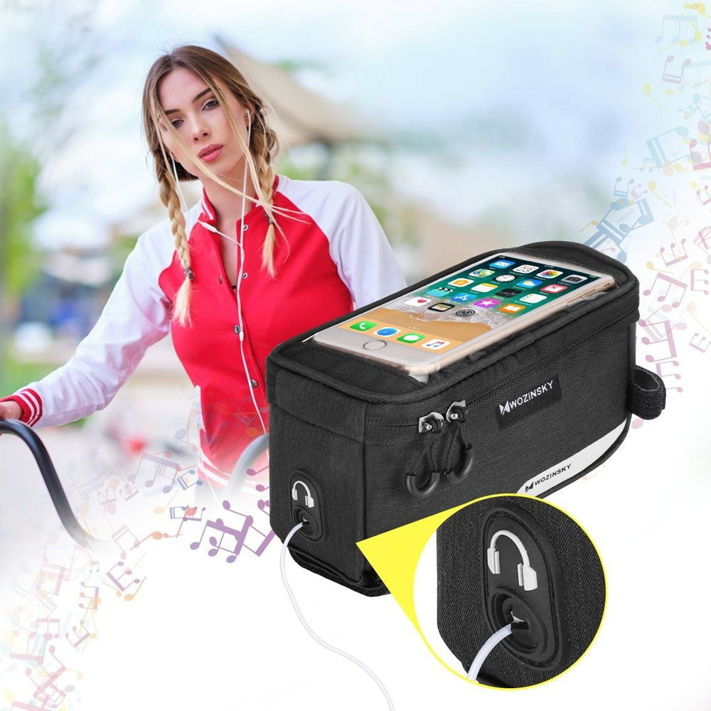 Fahrradtasche Rahmentasche Handyhalterung für Smartphone max 6,5 Zoll 1L schwarz