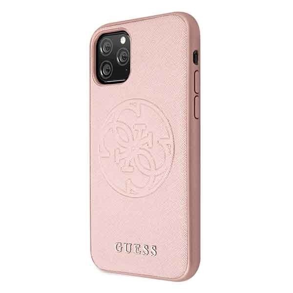 Guess Hard Case Saffiano 4G Circle Logo für Iphone 11 Pro Pink
